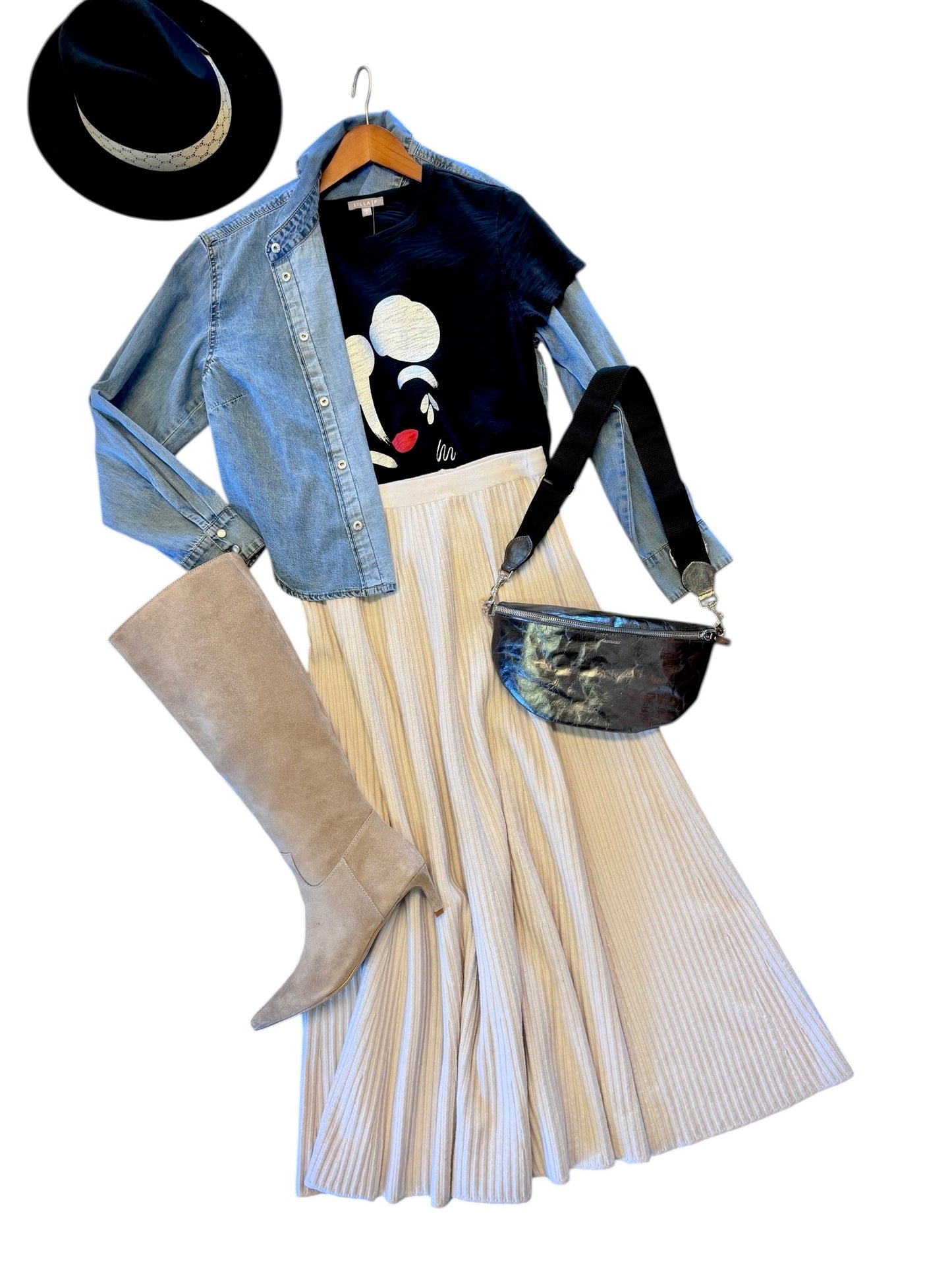 Kelly Button Up Shirt in denim by Olivaceous