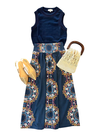 Esmeralda Ankle Skirt in venezia blue by Cleobella