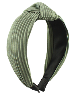 Wrinkle Style Knot Headband in olive