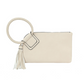Ring Handle Clutch in cream