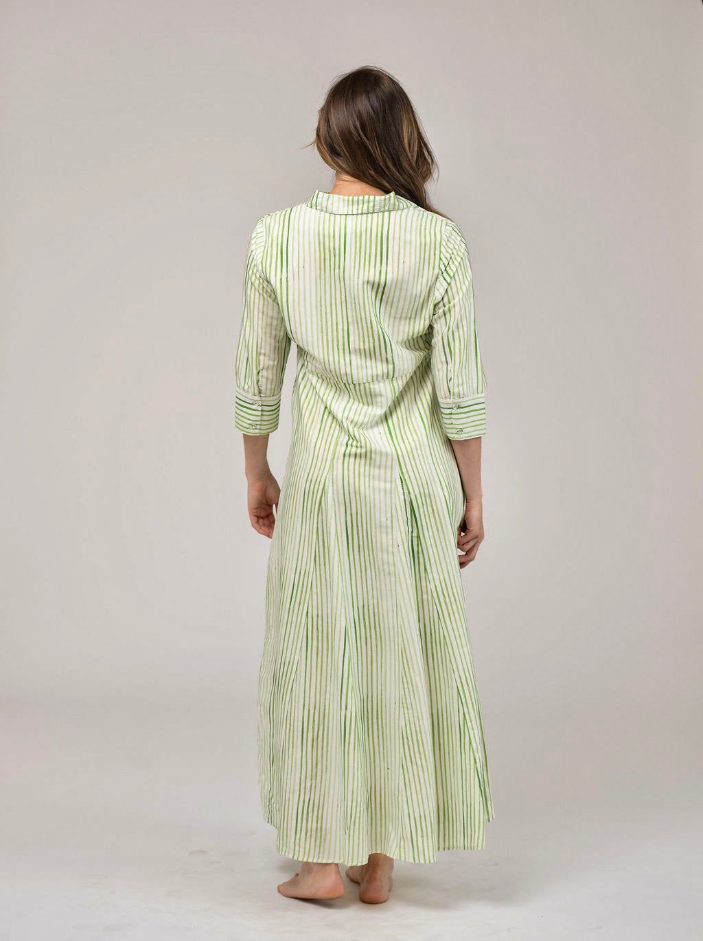 Alexa English Stripe Dress in green by Beau & Ro