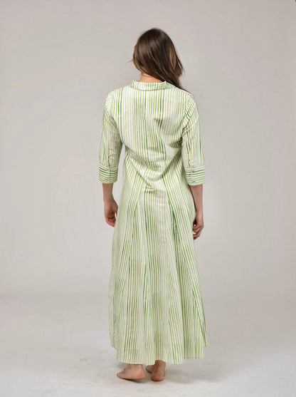Alexa English Stripe Dress in green by Beau & Ro