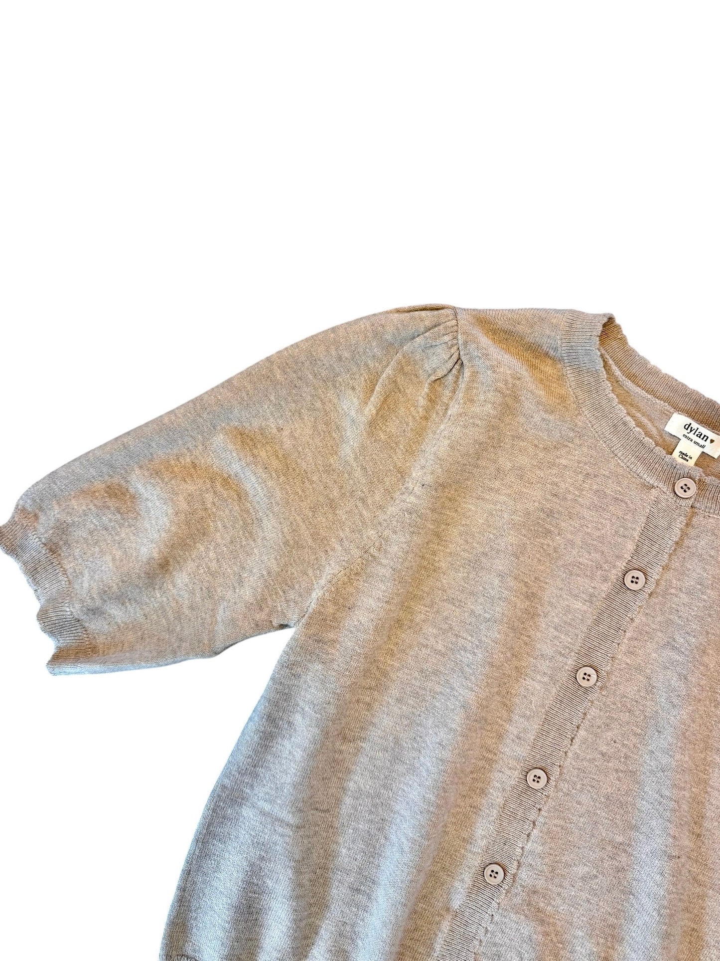 Blair Crewneck Cardigan in fawn by Dylan