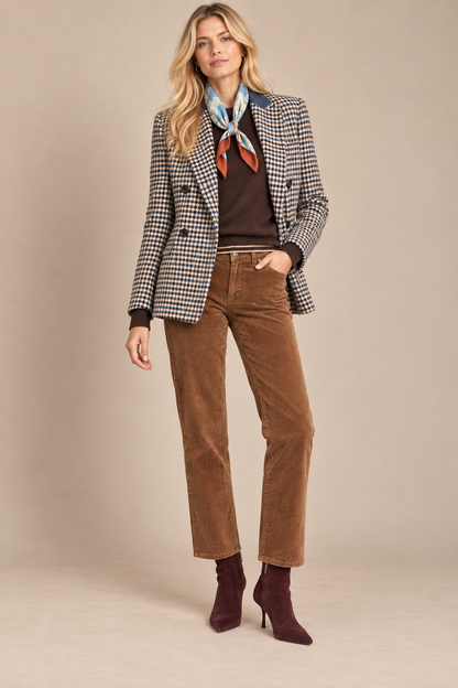 Check Stones Blazer in brown by B-YU