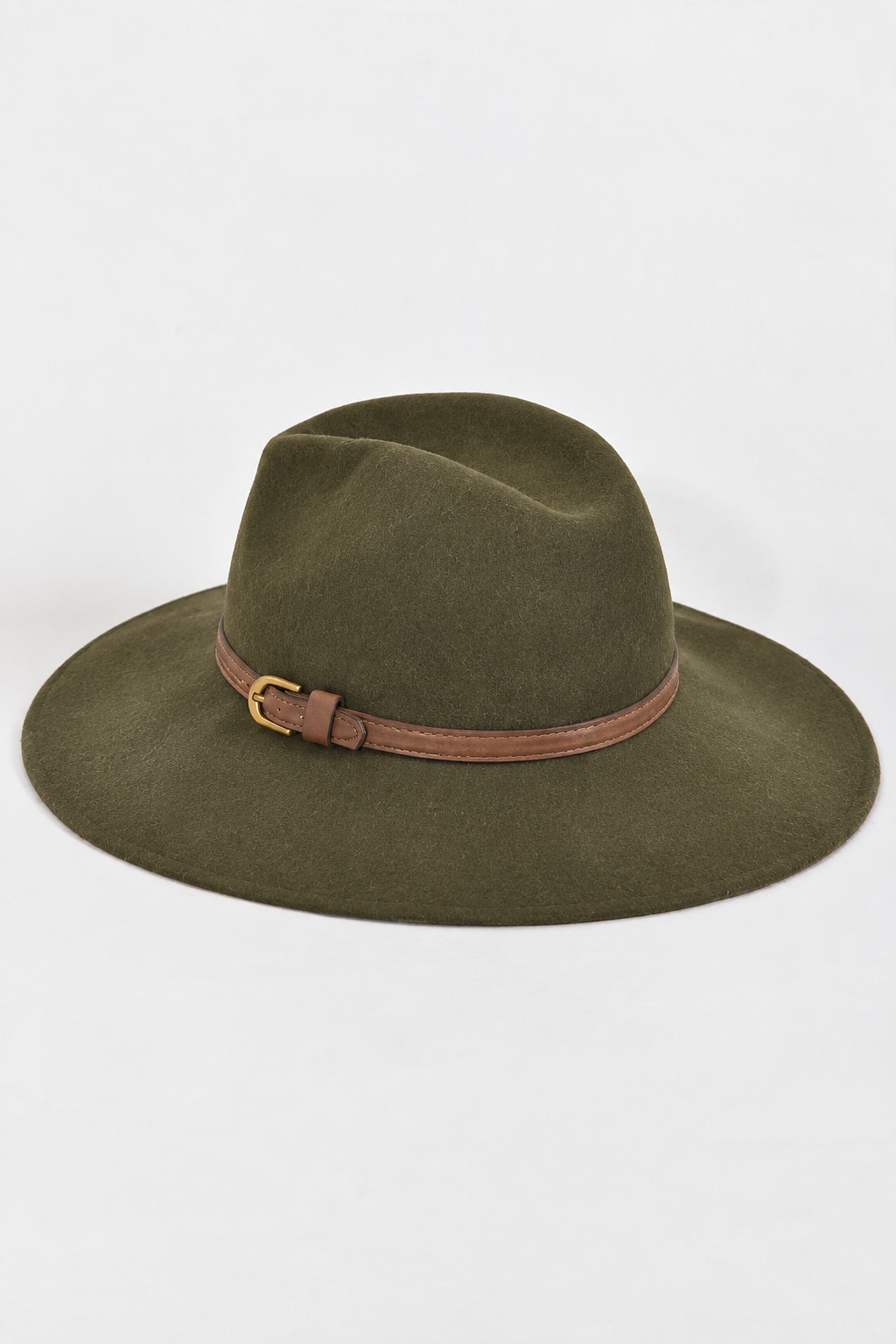 Fedora with Belt Buckle in olive