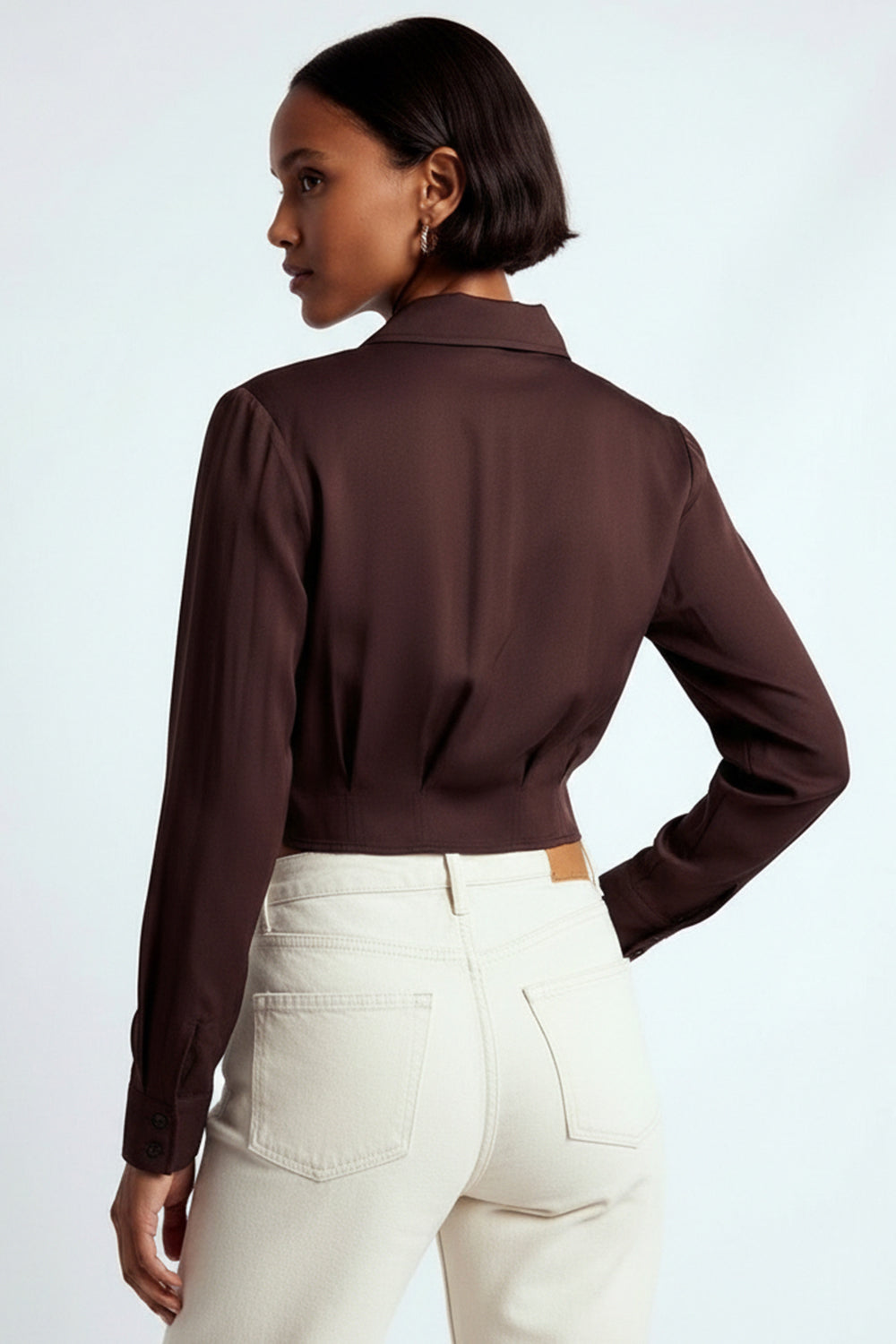 Paisley Solid Shirt in brown by Exquise