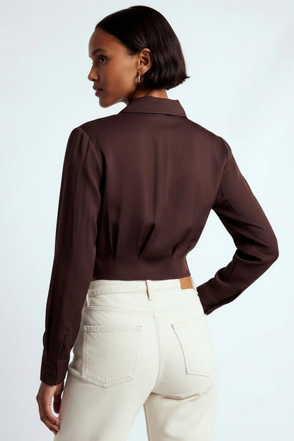 Paisley Solid Shirt in brown by Exquise