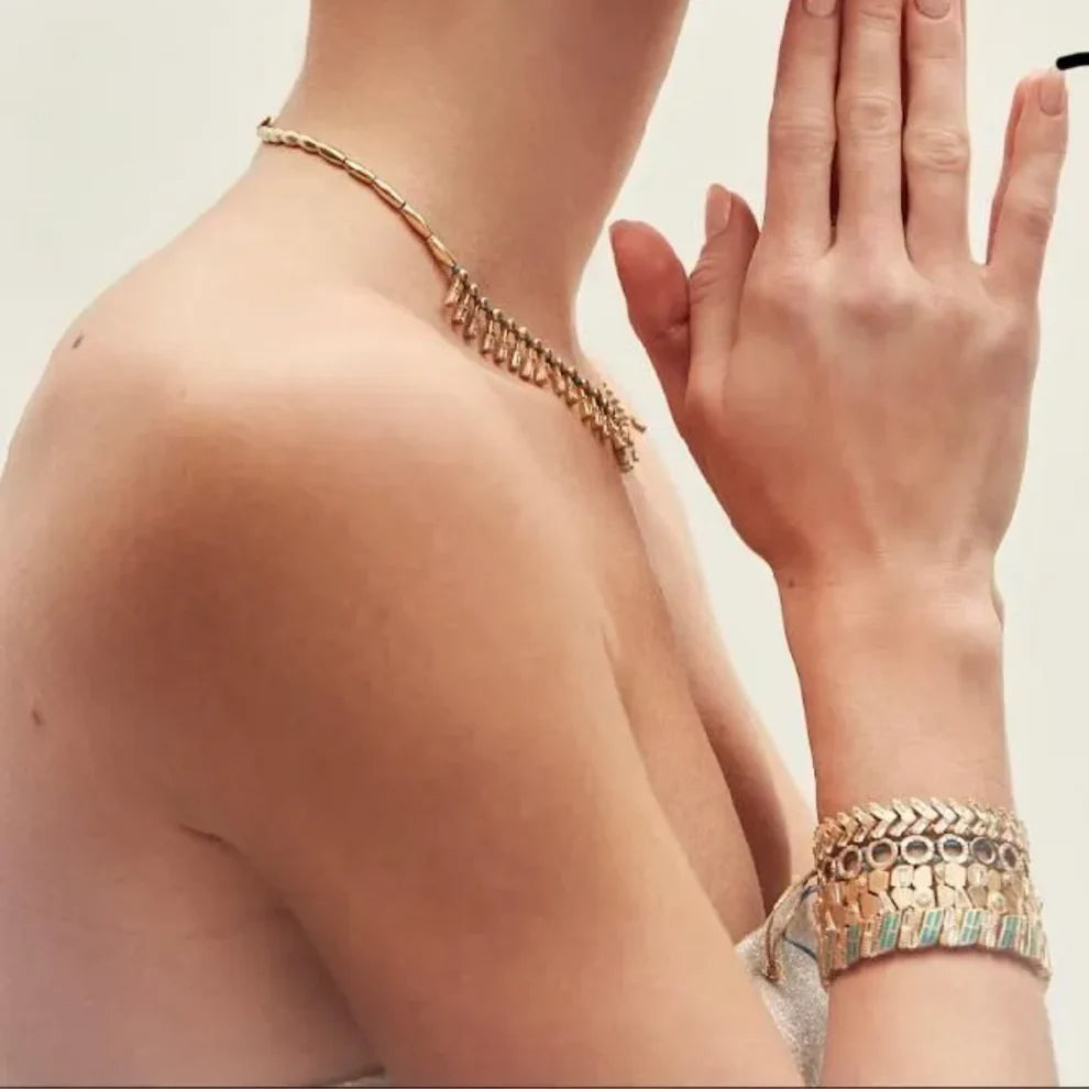 Dominoes Bracelet in brass by JUJU