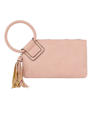 Ring Handle Clutch in blush