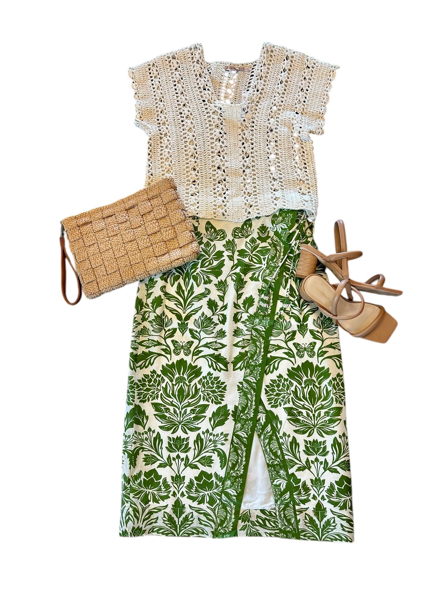 Crochet Crop Top in white by Esqualo