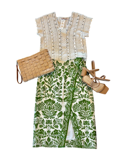 Crochet Crop Top in white by Esqualo