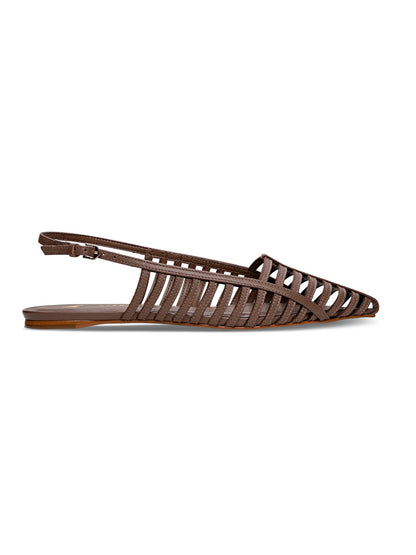Kara Caged Slingback Flat in mocha by Carrano