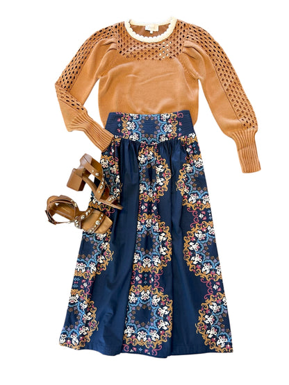 Esmeralda Ankle Skirt in venezia blue by Cleobella