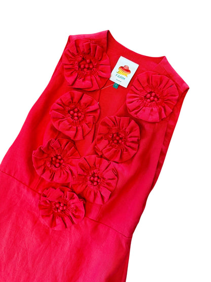 Sleeveless Midi Dress in red by Farm Rio