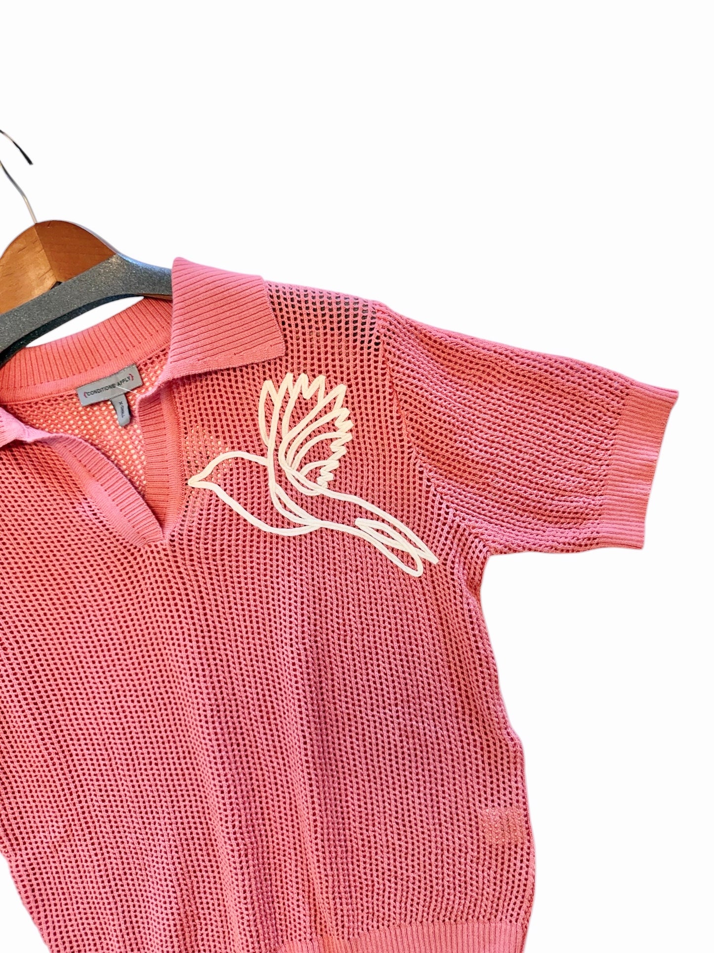 Fiore Knitted Top in strawberry ice by Conditions Apply