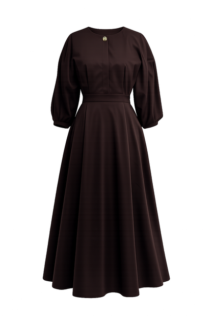 Sienaa Dress in brown by Exquise