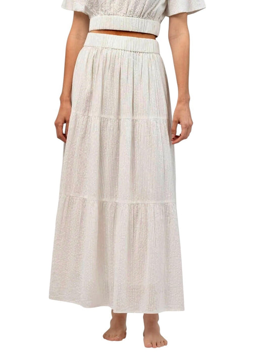 Abby Skirt in white seersucker by Beau & Ro