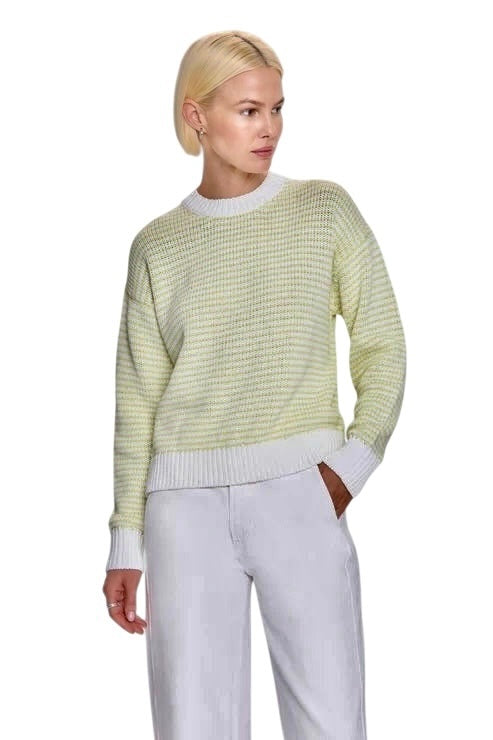 Aura Relaxed Crew Sweater in limeade by Pistola