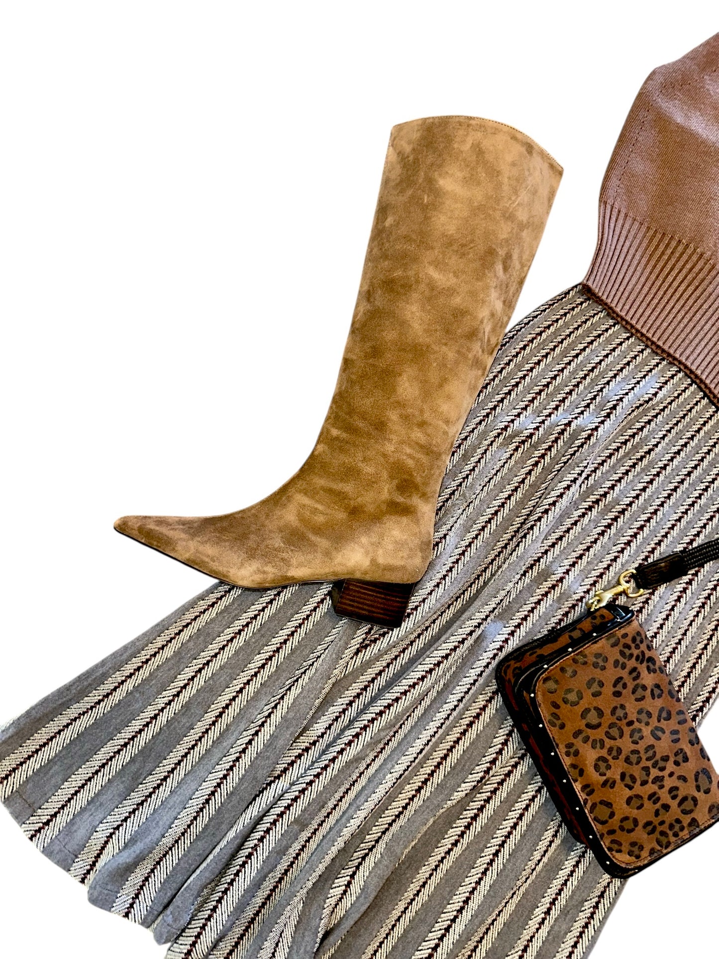 Kaias Suede Tall Boot in taupe by Silent D