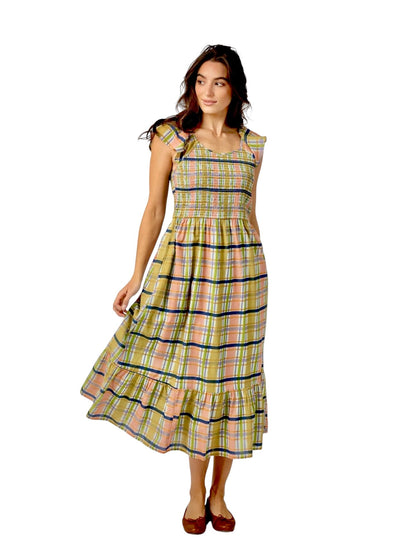 Goldie Dress in camden pink plaid by Beau & Ro
