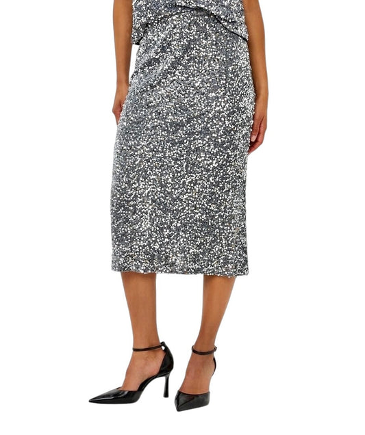 Sequin Skirt in silver by Esqualo