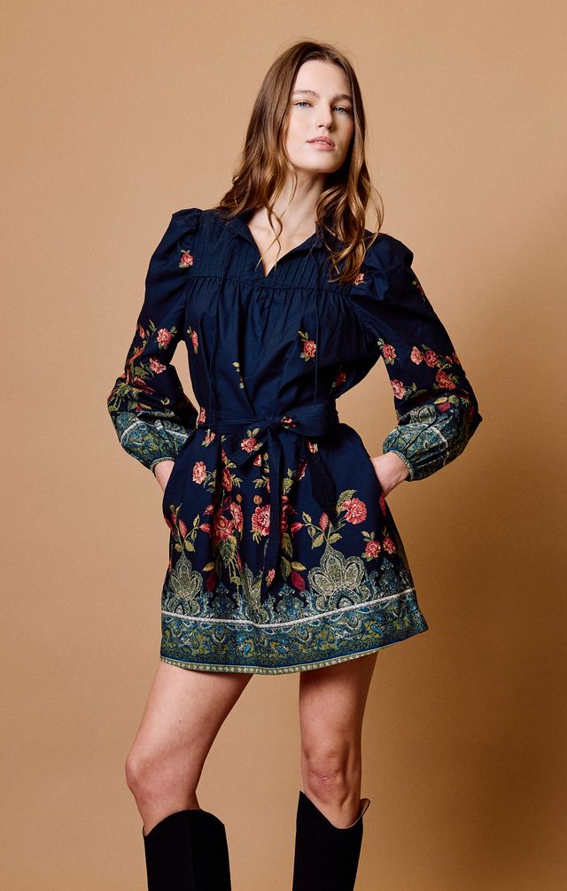 Ivana Mini Dress in eglantine print by Cleobella
