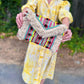 Multi Fringe Color Block Clutch in ivory/multi