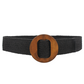 Wooden Circle Buckle Belt in black