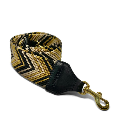 Woven Bag Strap in mustard, blush & black by Kempton