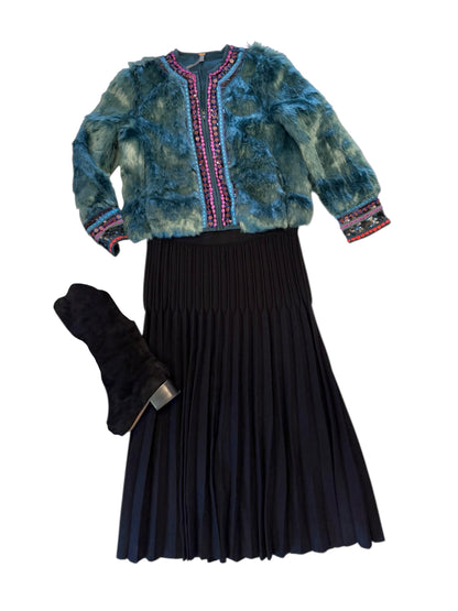 Romelia Fur Jacket in foliage green by Blank