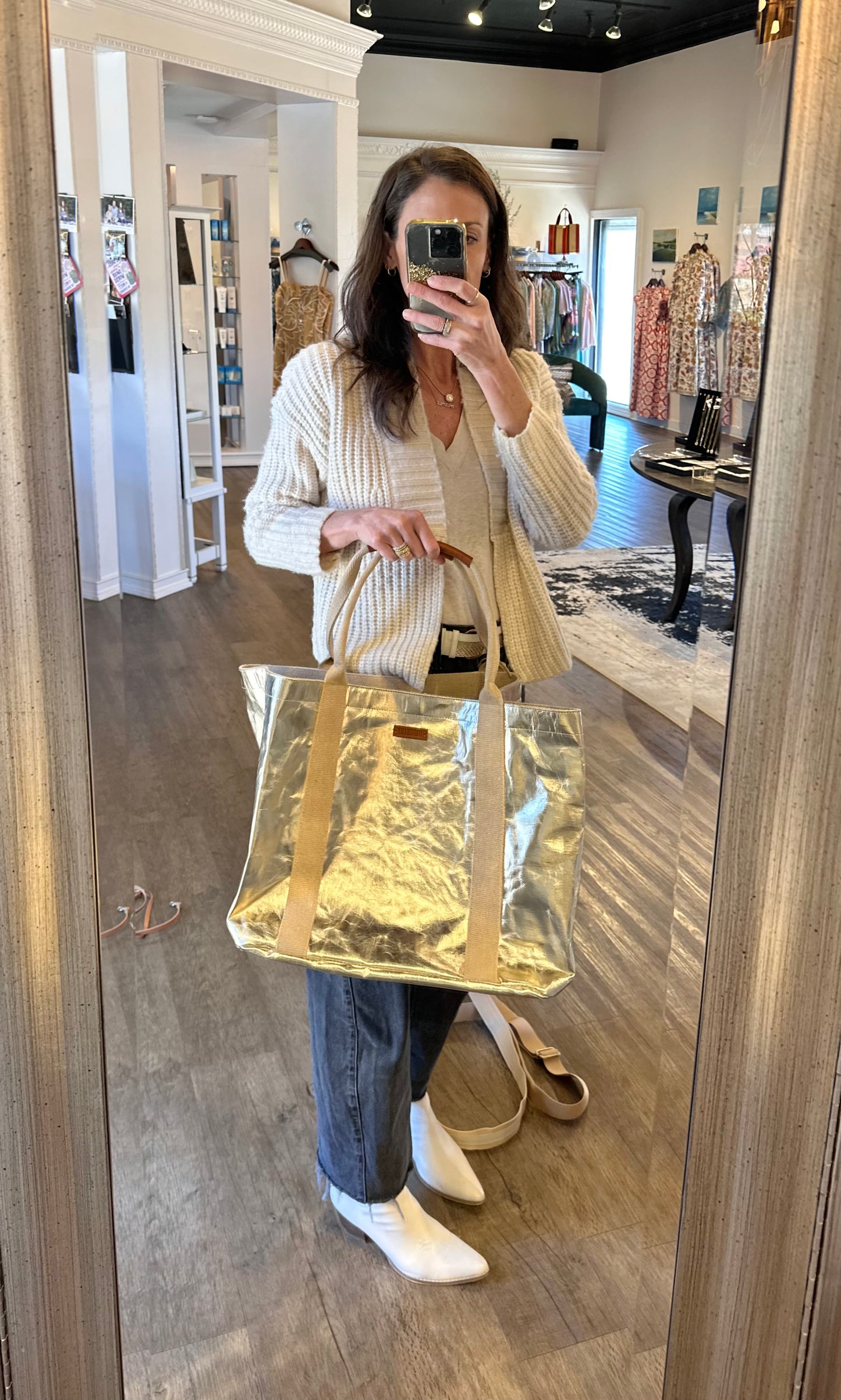 Giulia Carryall Tote Large Bag in Platino by Uashmama