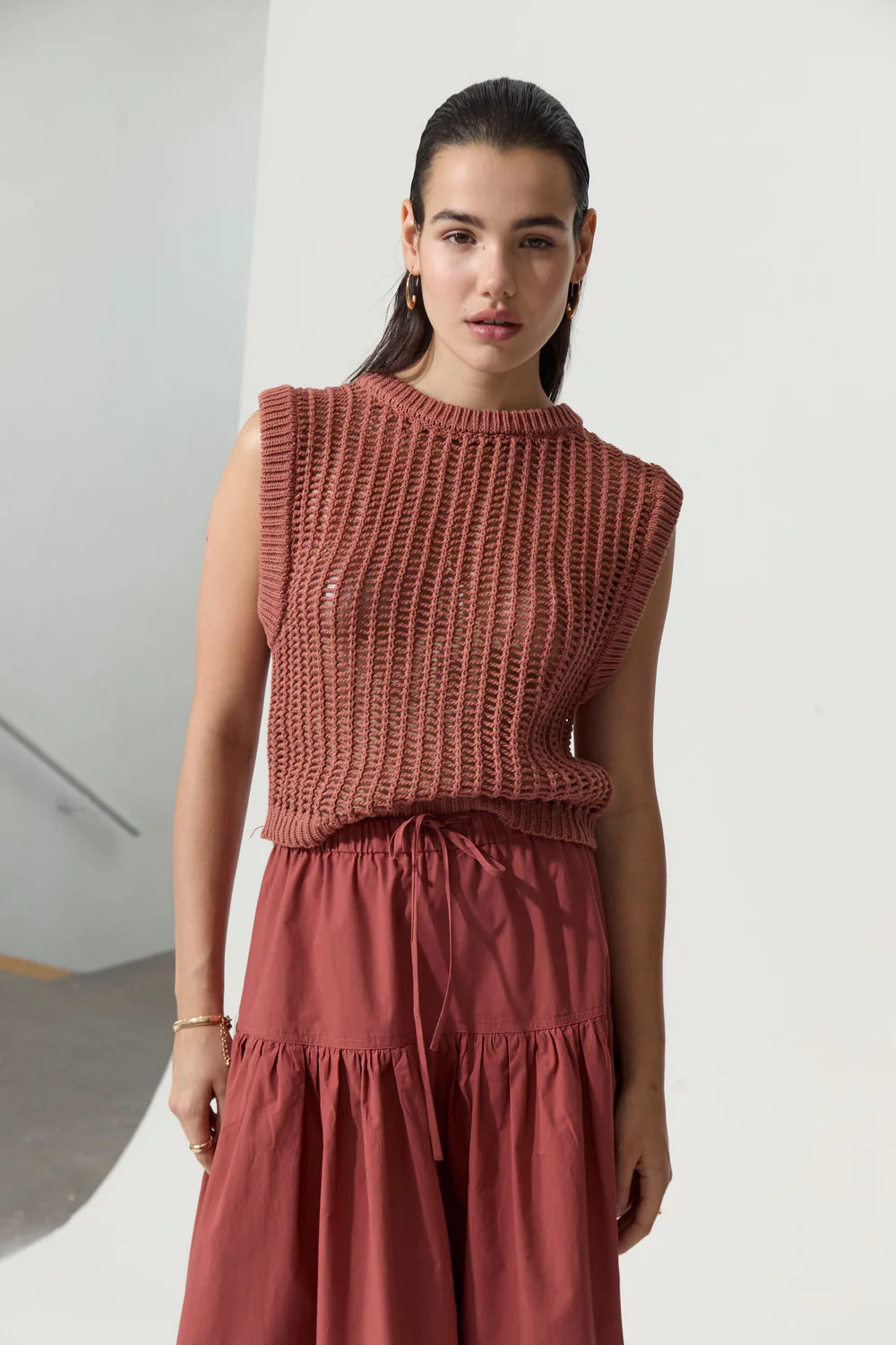 Boetti Knit Vest in bronze by Deluc