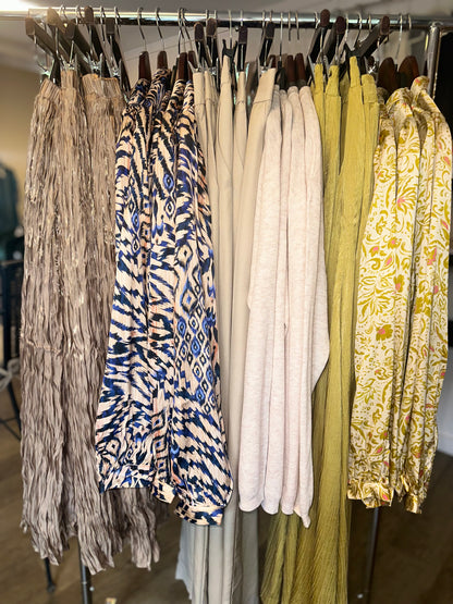 Long Sleeve Button Up Cheerful Printed Blouse in mustard by Esqualo