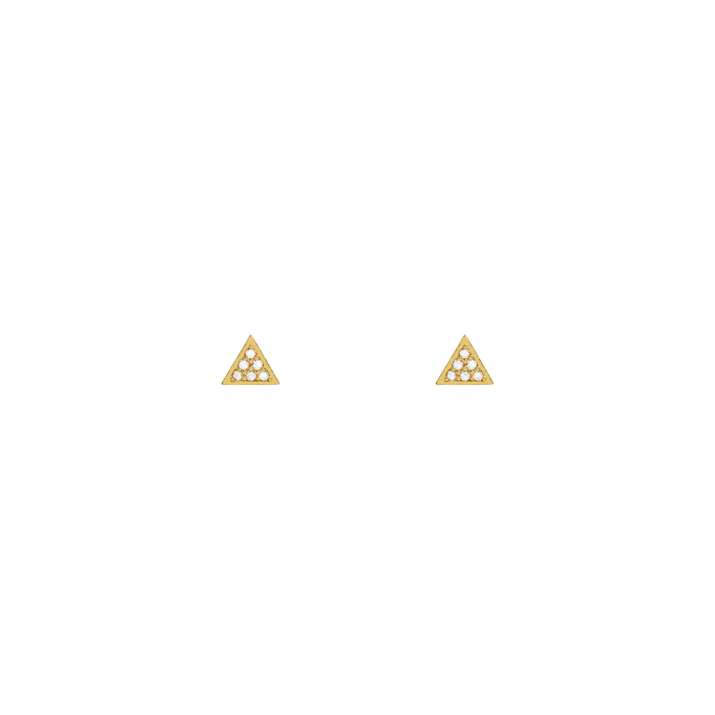 Tiny Triangle Studs in gold by Secretbox