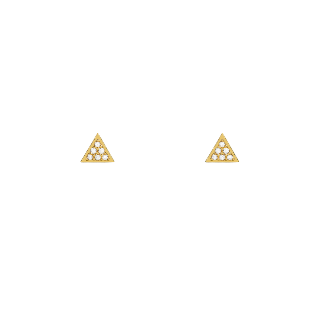 Tiny Triangle Studs in gold by Secretbox
