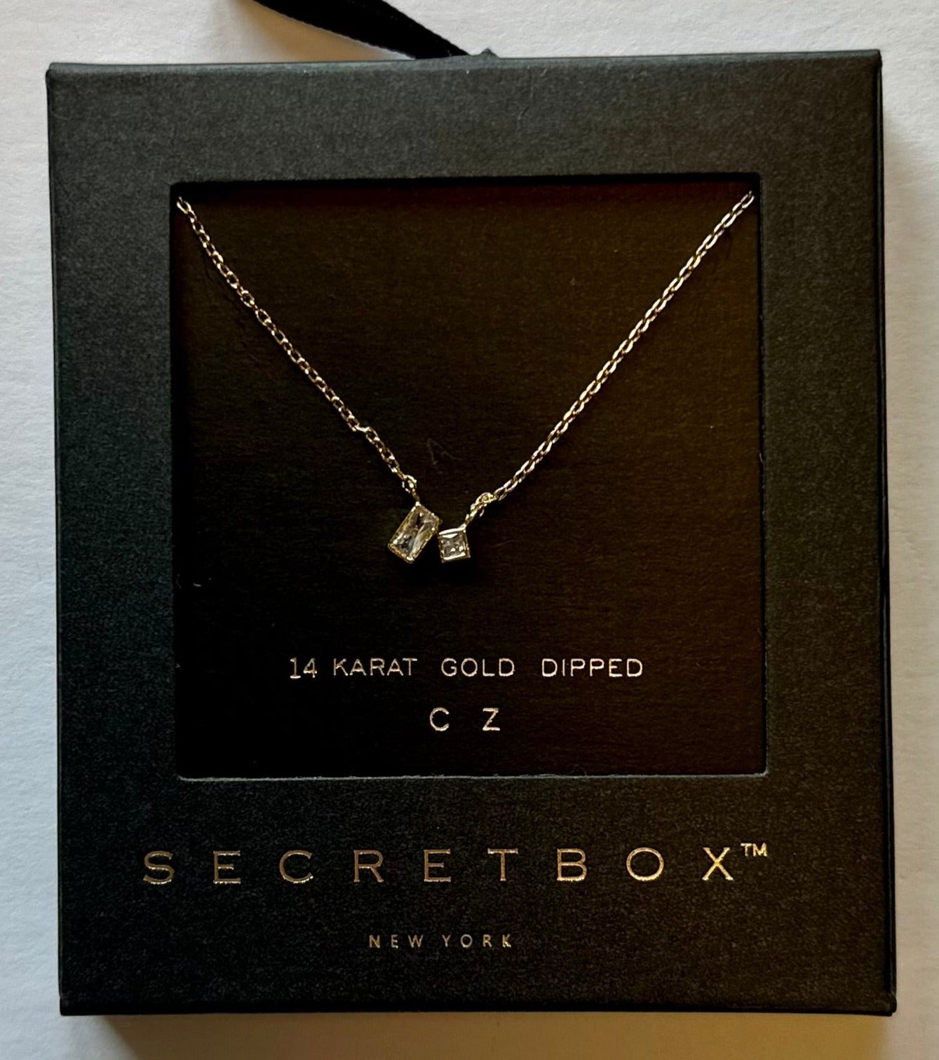 Petite Bezel CZ Necklace in gold by Secretbox