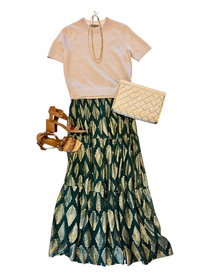TRUNK SHOW- The Abby Skirt in emerald deco by Beau & Ro