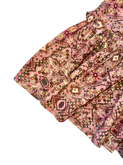 Soleil Flutter Sleeve Maxi Dress in english mauve print by Fitzroy & Willa