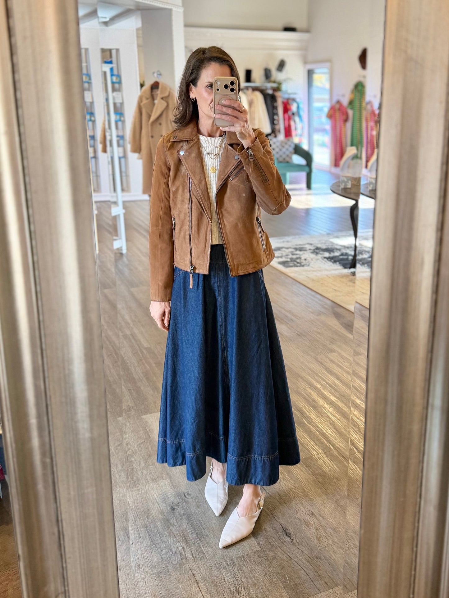 Misty RF Leather Jacket in cognac by Mauritius