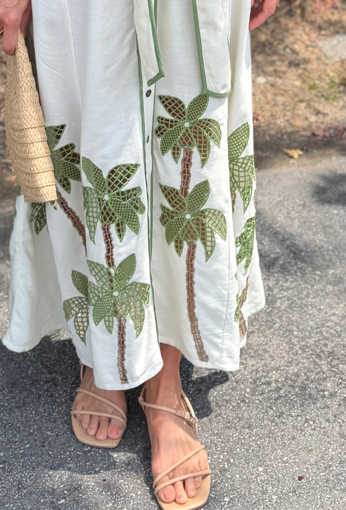 Revati Palm Tree Maxi Dress in breezy beige by Blank