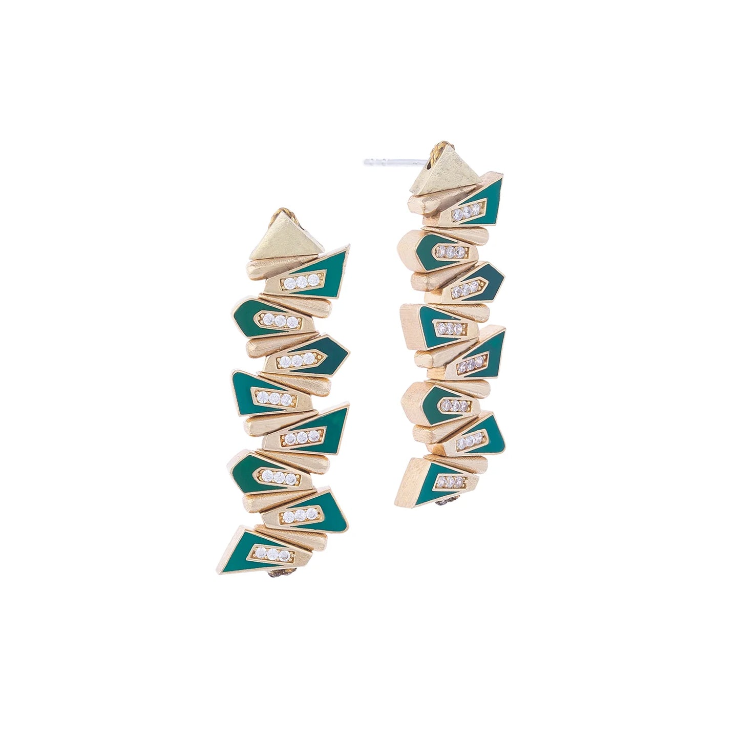 Sky Earring in emerald/bronze by JUJU