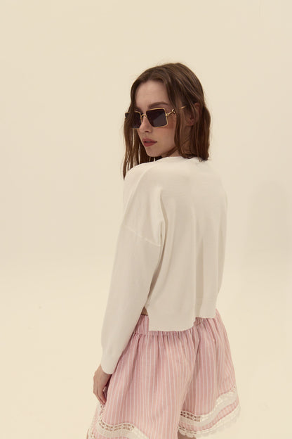 Polly Sweater in cherry red by Deluc