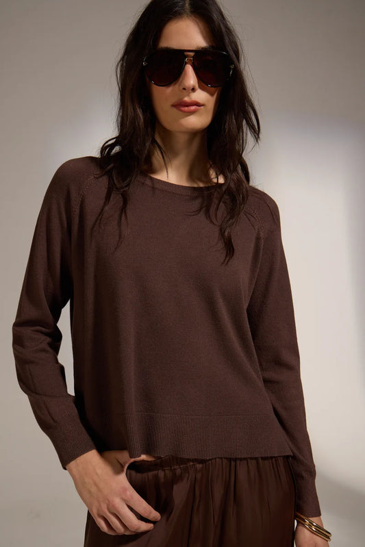 Lorraine Sweater in chocolate by Deluc