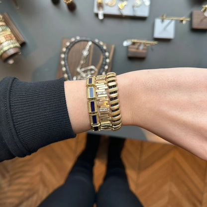 Drumstick Heartbeat Bracelet in crystal/bronze by JUJU