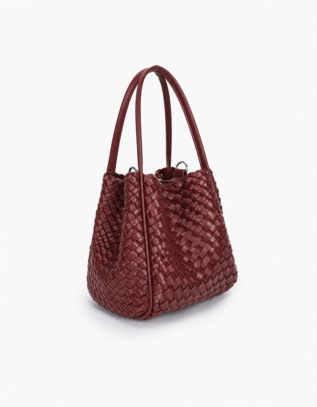 Hollace Mini Woven Tote in wine by Remi & Reid