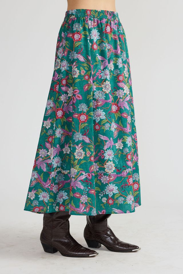 Marisol Maxi Skirt in jewel garden by Double A