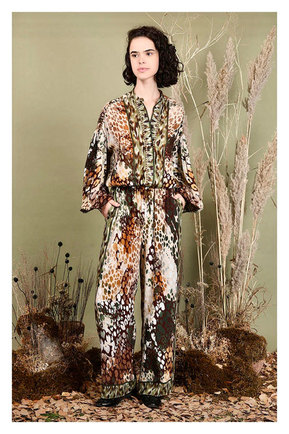 Evaline Printed Trousers in multi by Blank