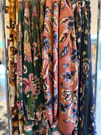 Borbofly Jersey Midi Skirt in multi by Farm Rio