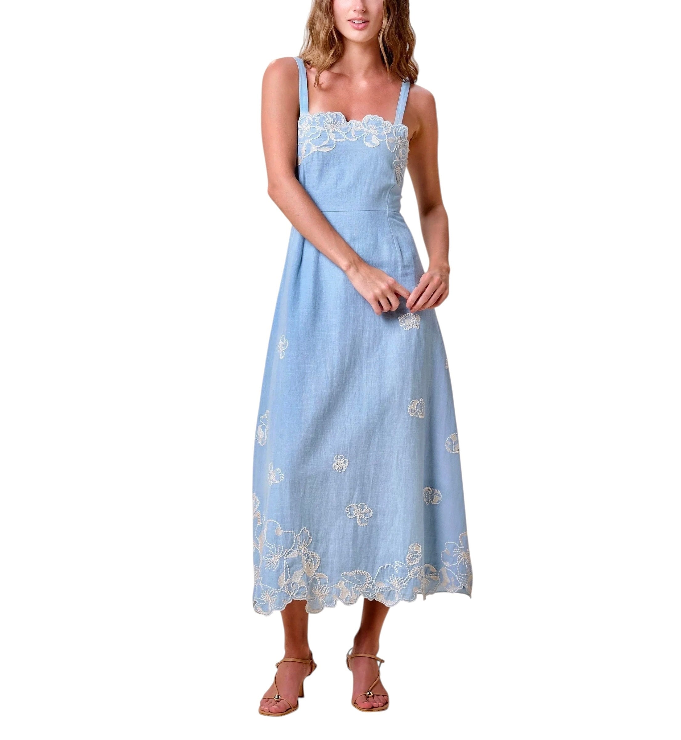 Marceline Midi Dress in glacier lake by Cleobella – SavVy | Retail