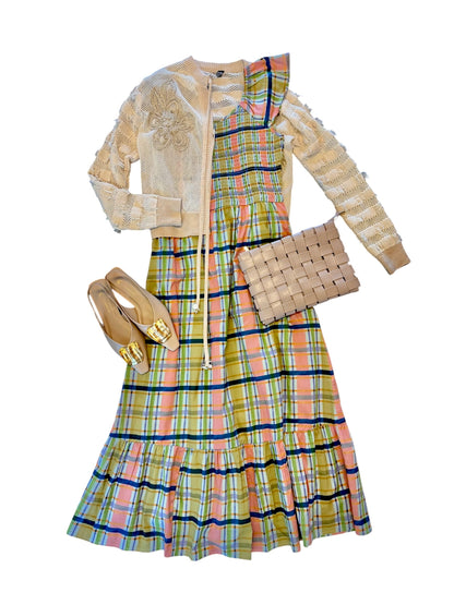 Goldie Dress in camden pink plaid by Beau & Ro